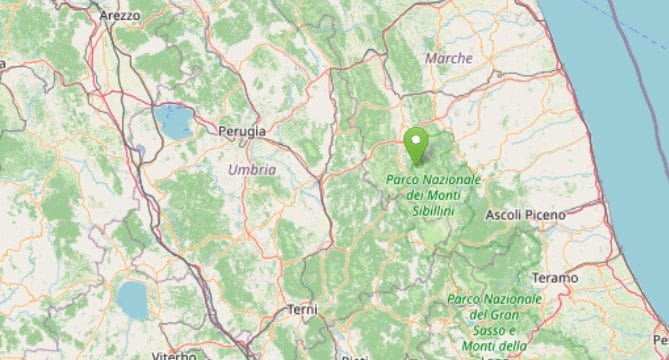 Terremoto oggi a Macerata, scossa nella notte di magnitudo 3,6 con epicentro a Fiordimonte