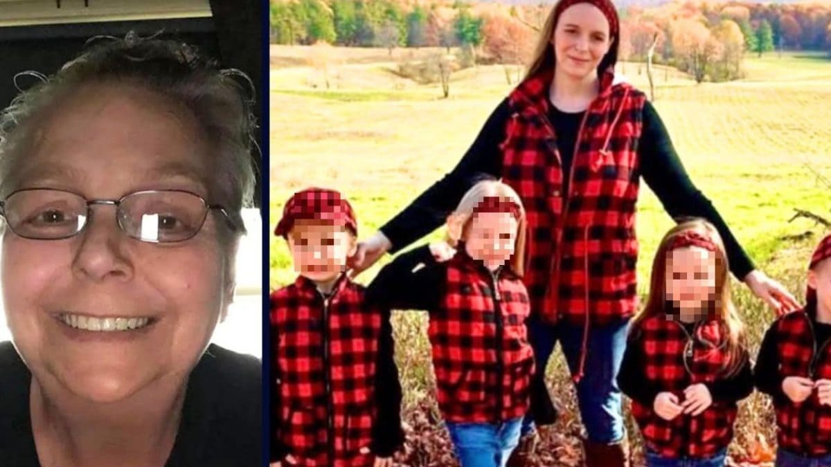 Amy Steadman sulla sinistra, Sarah Myers a destra coi figli