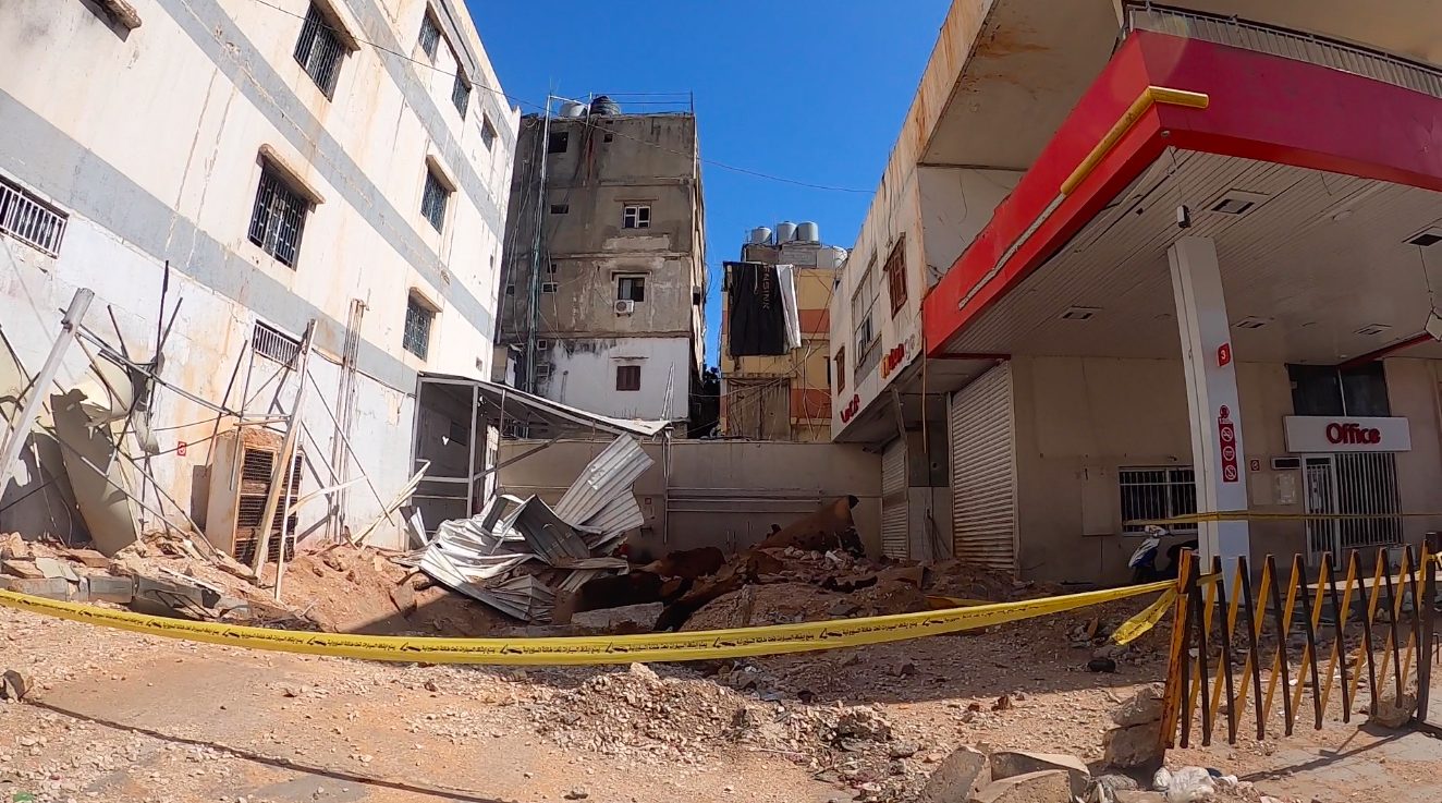 Area delimitata dopo un attacco a Dahiyeh (foto di Ivan Grozny Compasso)