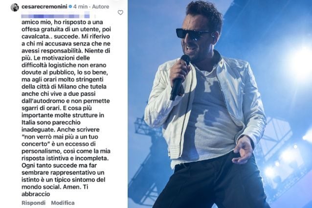 Cremonini spiega la frase sull'ego dei fan: "Risposta incompleta, non era colpa del pubblico"