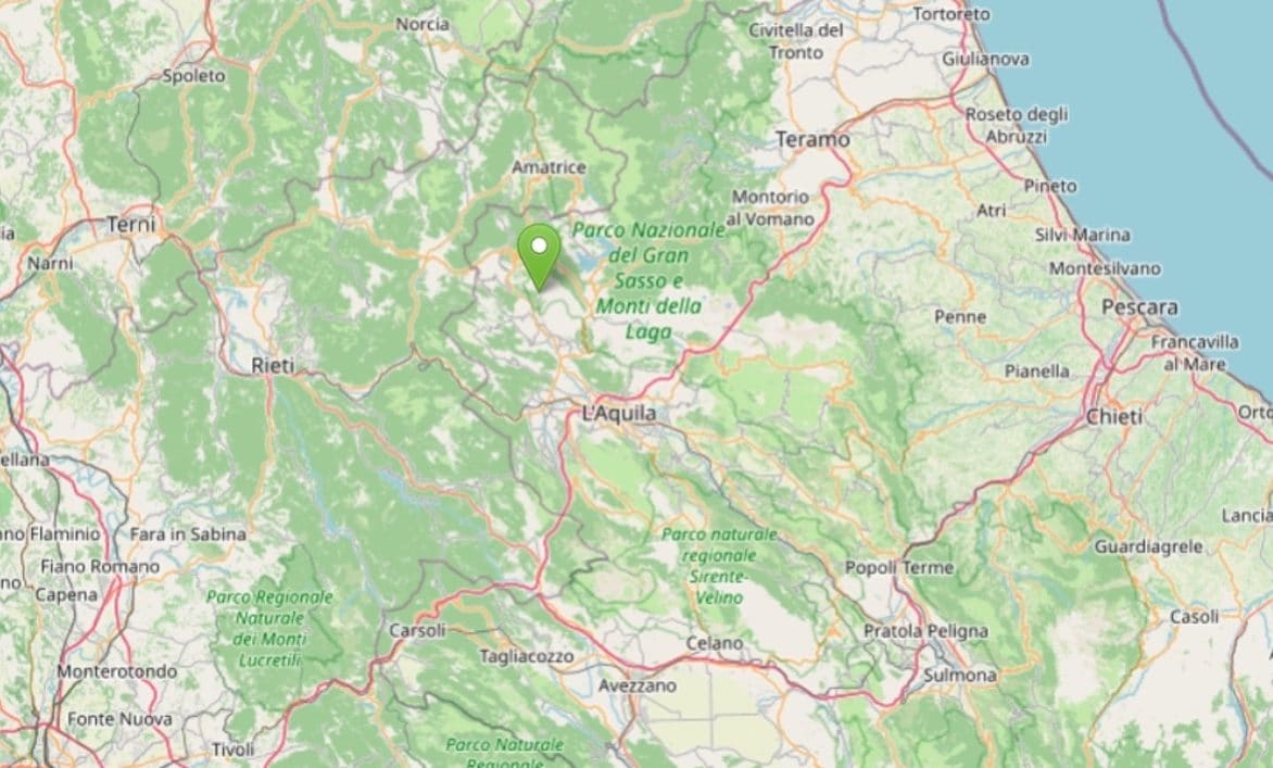 Terremoto oggi a L’Aquila: scossa di magnitudo 3.1 durante la notte, avvertita dai cittadini