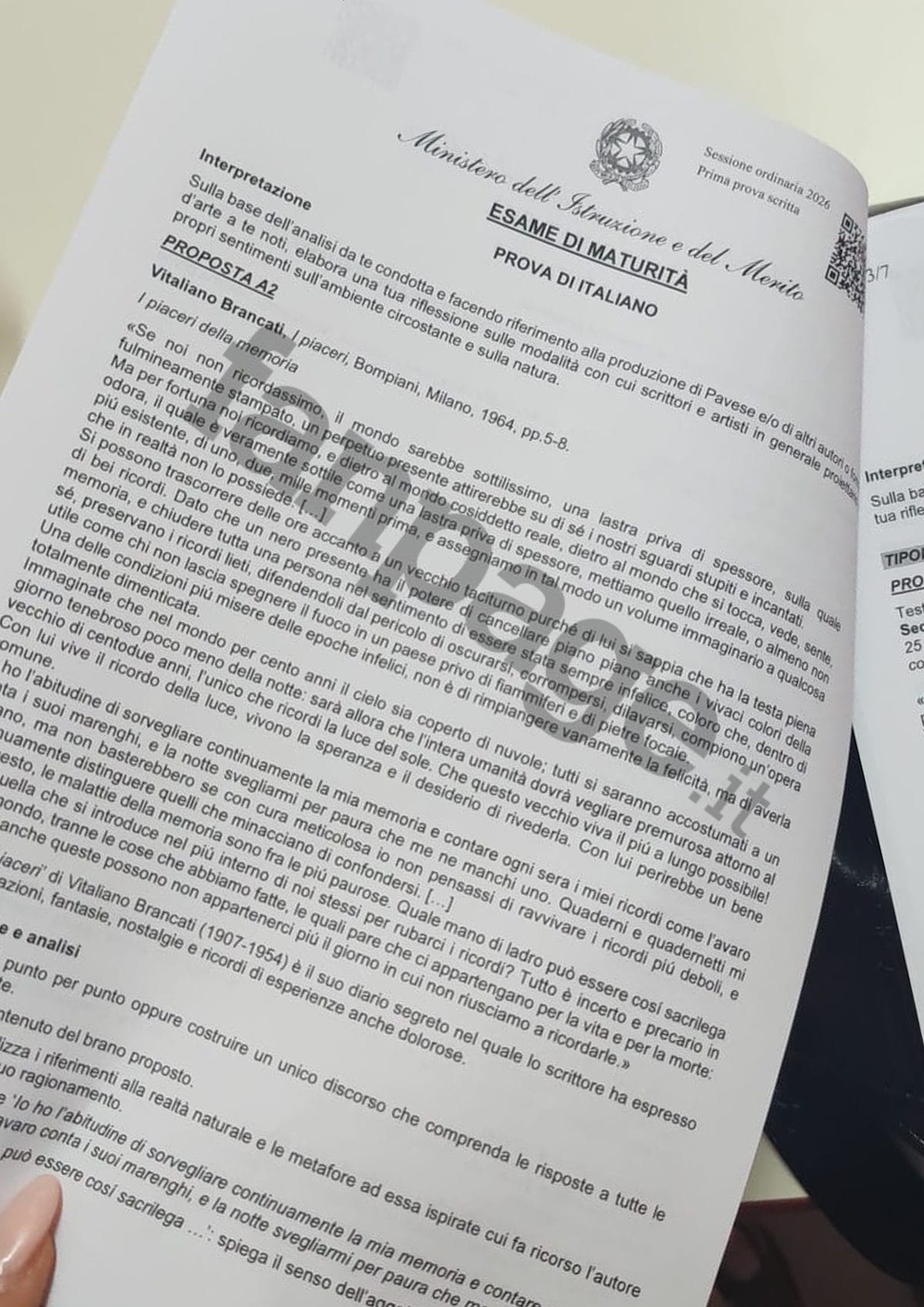 Vitaliano Brancati alla maturità 2026