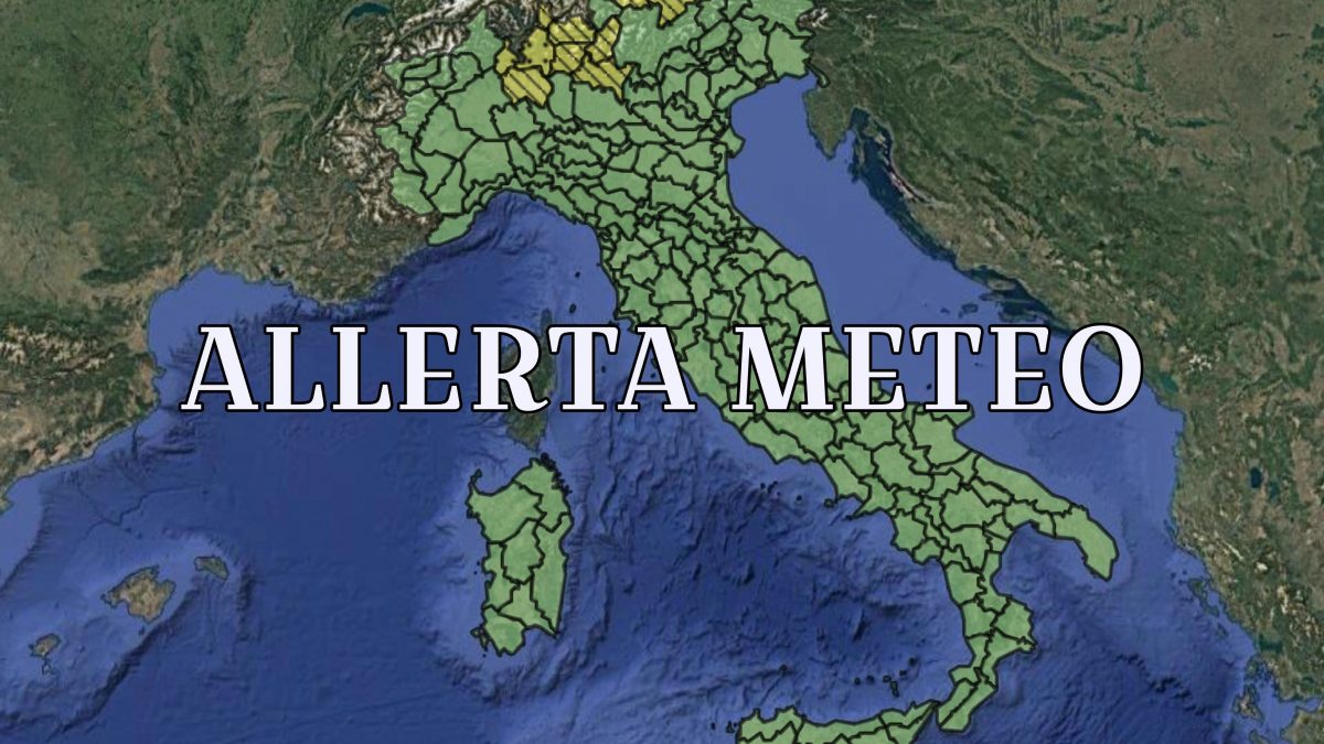 La mappa con le zone interessate dall’allerta della Protezione Civile per venerdì 5 giugno 2026.