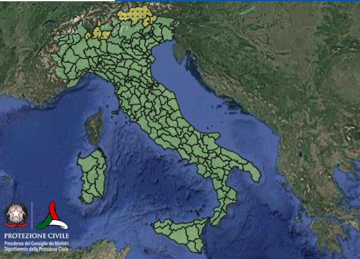 Le allerte meteo di martedì 9 giugno