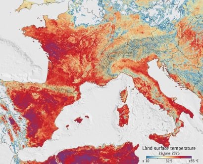 Dati di Copernicus Sentinel elaborati da Esa (via Esa)