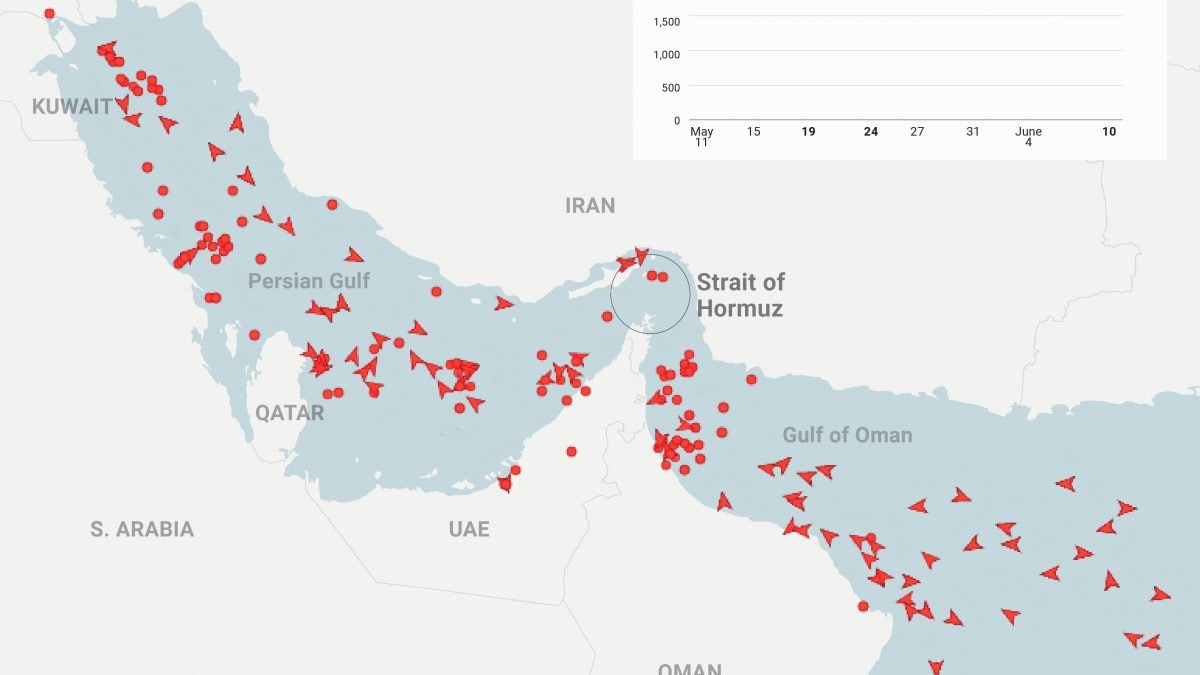 Il numero di imbarcazioni ferme nello Stretto di Hormuz oggi.