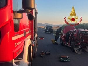 A folle velocità sulla provinciale vicino Assemini