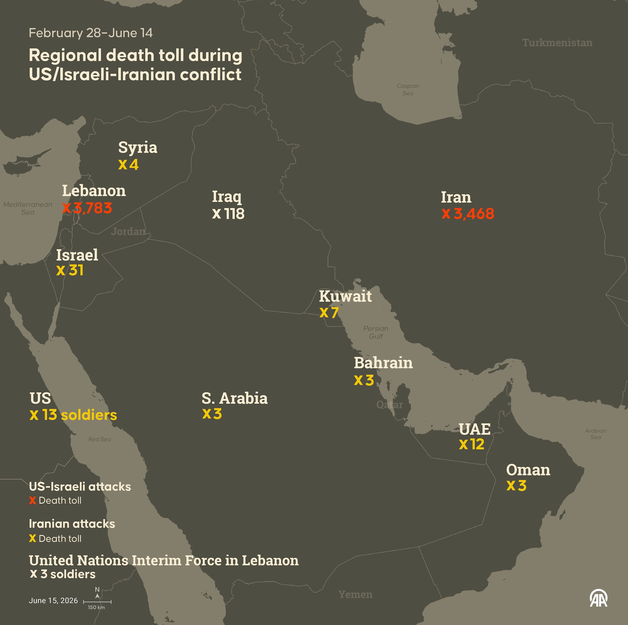 I morti di questi 107 giorni di guerra in Iran e LIbano