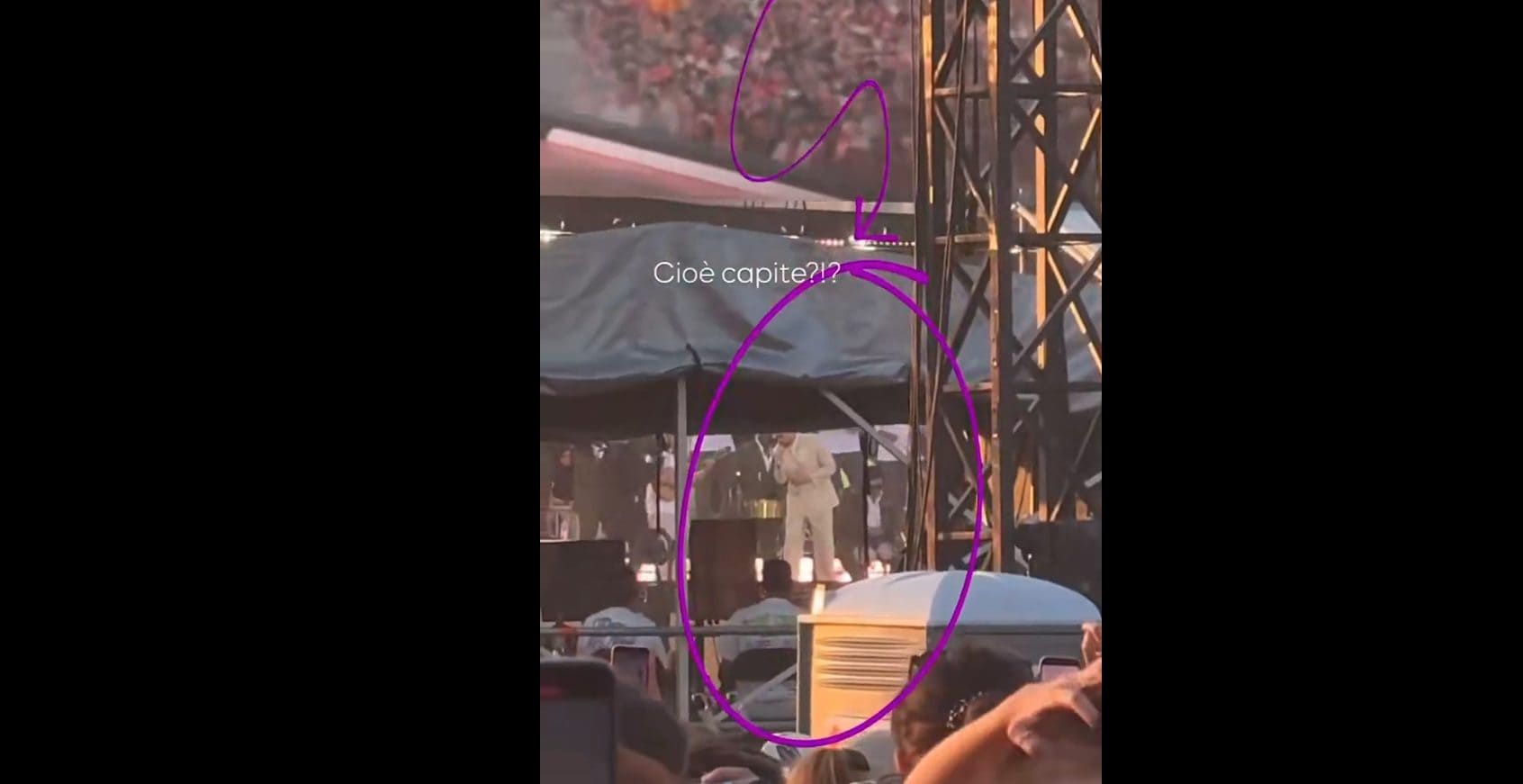 Uno spettatore presente registra un video nel quale non riesce a inquadrare Bad Bunny.