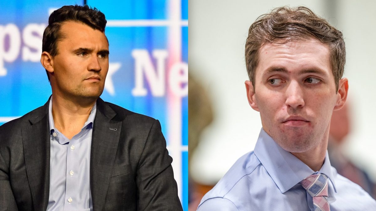 Da sinistra, Charlie Kirk e Tyler Robinson.
