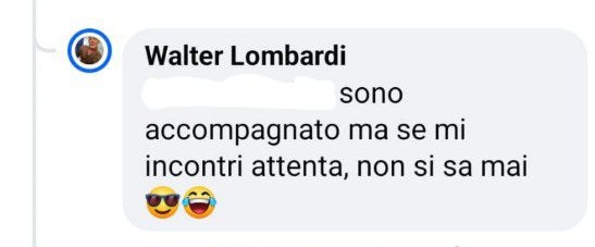 Il commento del brigadiere Lombardi ad una utente che lo aveva criticato sotto al post del consigliere Begaj