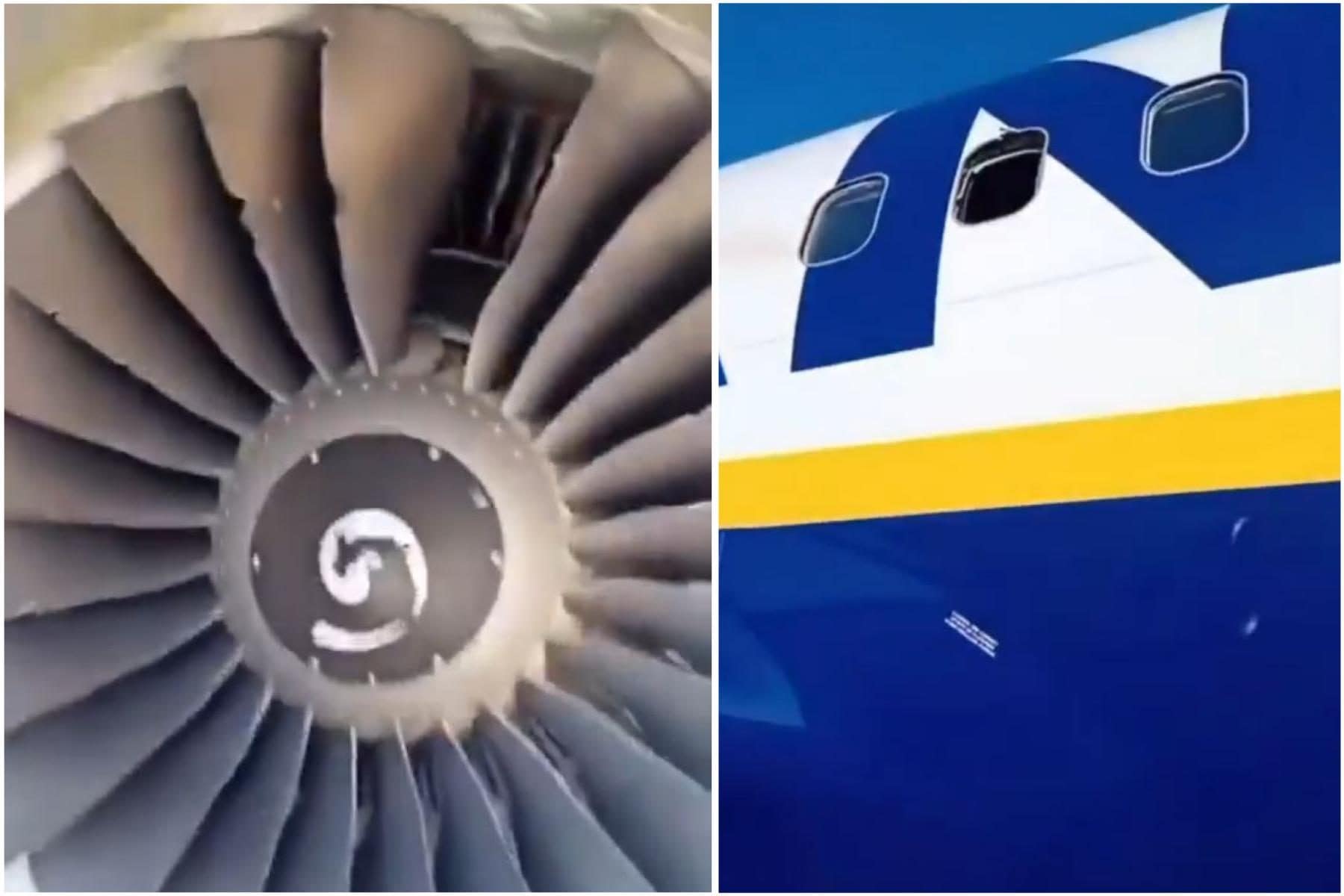 Passeggero risucchiato dal finestrino rotto su volo Ryanair, le foto della pala del motore staccata: possibile causa