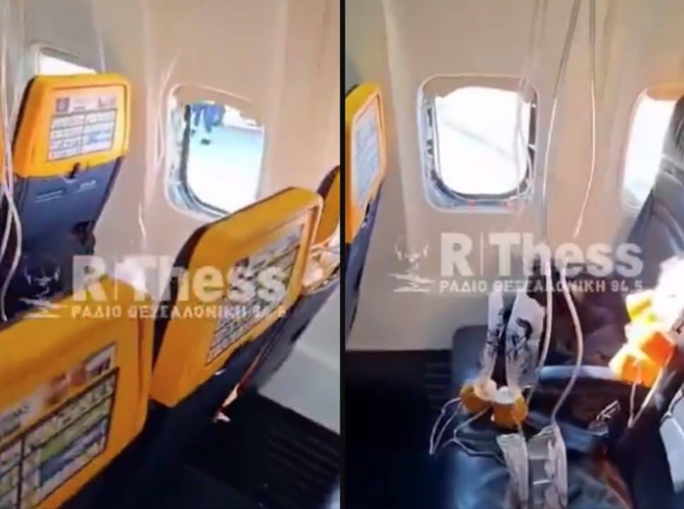 Il finestrino si rompe sul volo Ryanair: passeggero trattenuto dalla moglie per non essere risucchiato fuori
