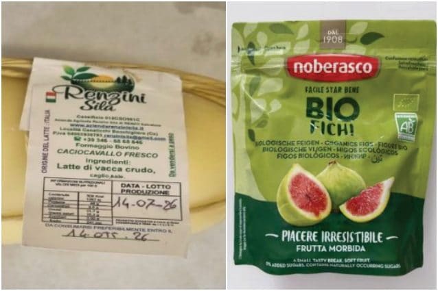 Richiamati Caciocavallo per Escherichia Coli e fichi essiccati Bio per ocratossina: gli avvisi del Ministero
