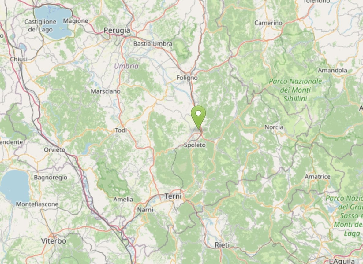 Terremoto oggi in Umbria, sisma di magnitudo 3 con epicentro a Campello sul Clitunno: paura tra la popolazione