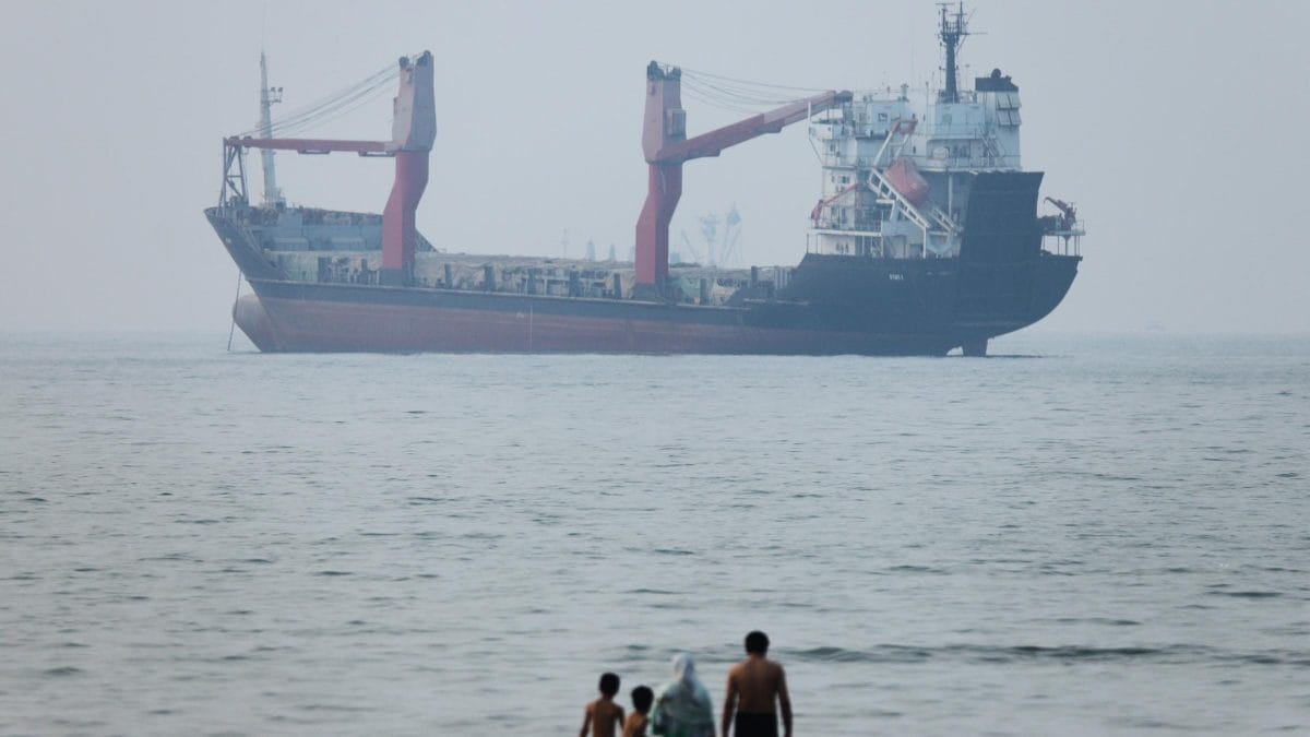 Una nave mercantile nello Stretto di Hormuz