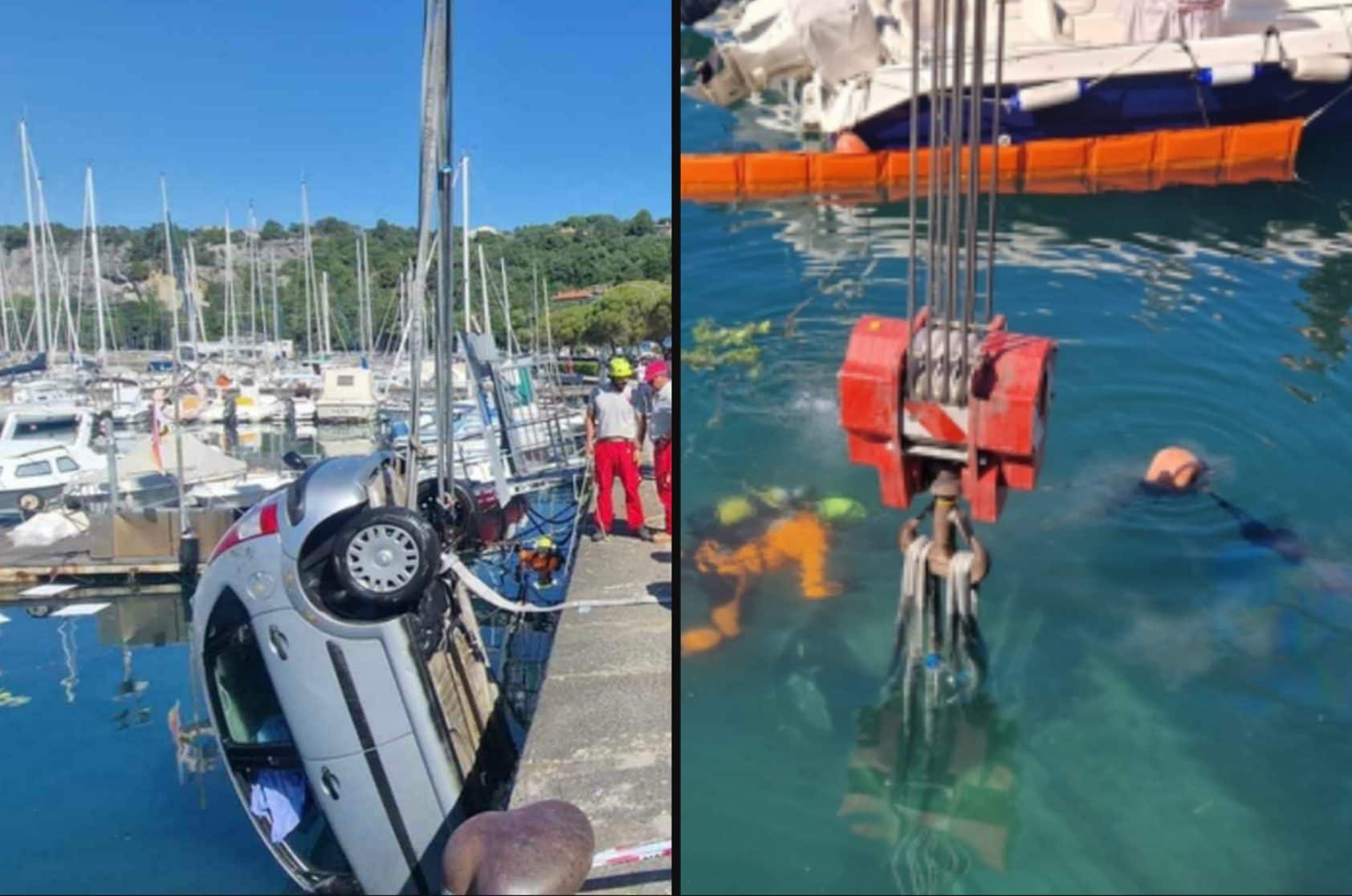 Ubriaco, inserisce per sbaglio retromarcia e finisce in mare: paura per quattro 20enni in auto a Trieste