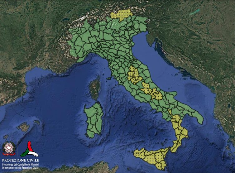 Il bollettino sulle allerte meteo di giovedì 6 agosto 2026