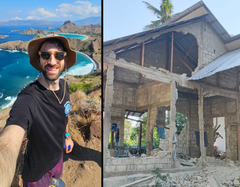 Davide sopravvissuto al terremoto in Indonesia: la fuga nudo, poi il viaggio lungo 4 giorni per tornare in Italia