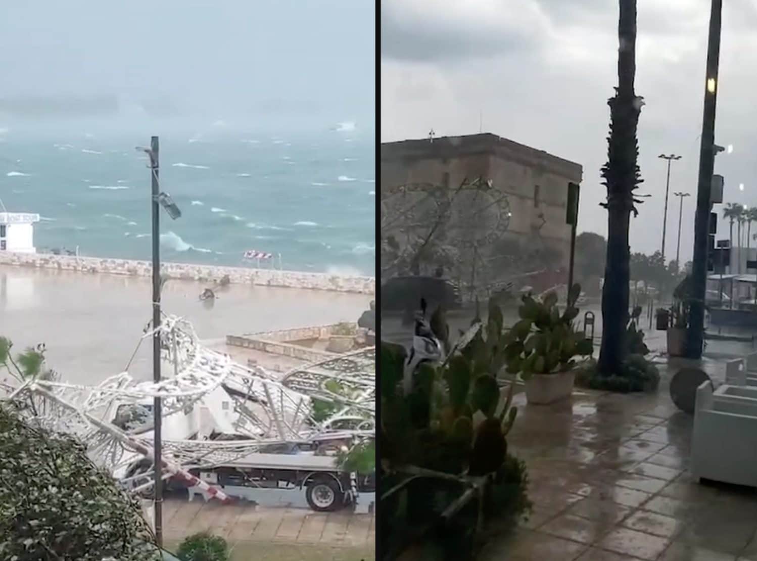Nubifragio sul Salento, Porto Cesareo travolta da vento e pioggia: danni alla festa patronale