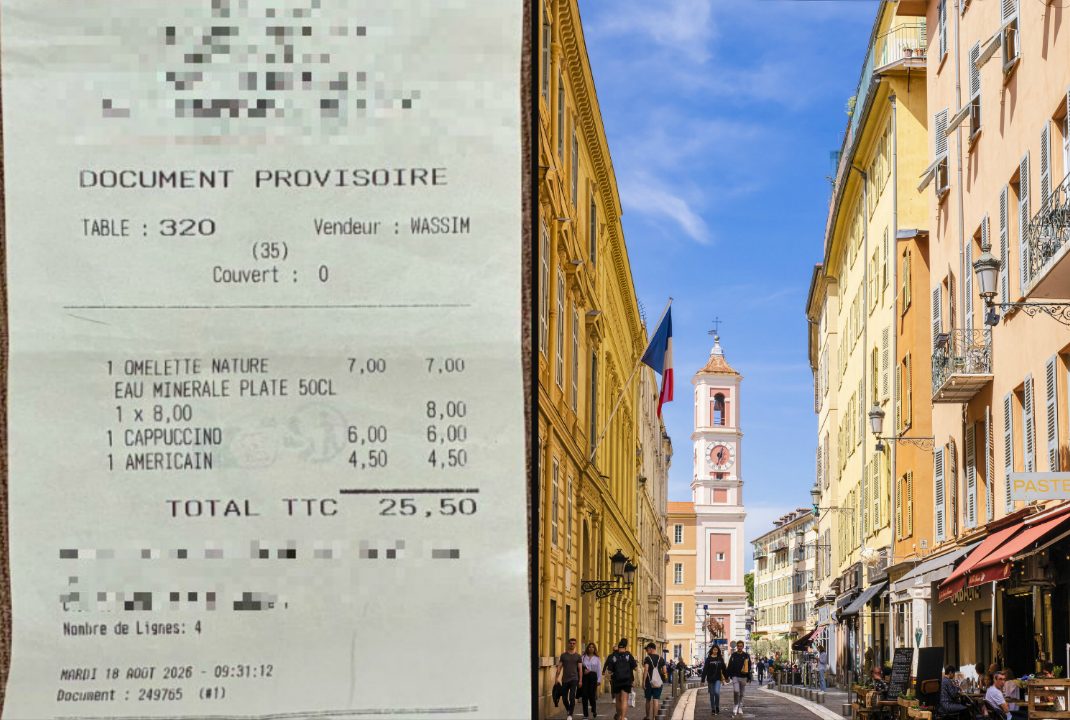 Otto euro per mezzo litro d'acqua a Nizza, lo scontrino fa indignare il turista: "Neanche fosse un bar di lusso"