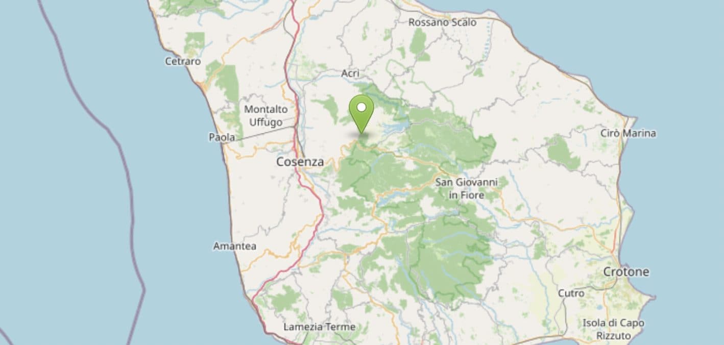 Terremoto oggi a Cosenza, scossa di magnitudo 3.5 con epicentro a Celico: avvertito dalla popolazione