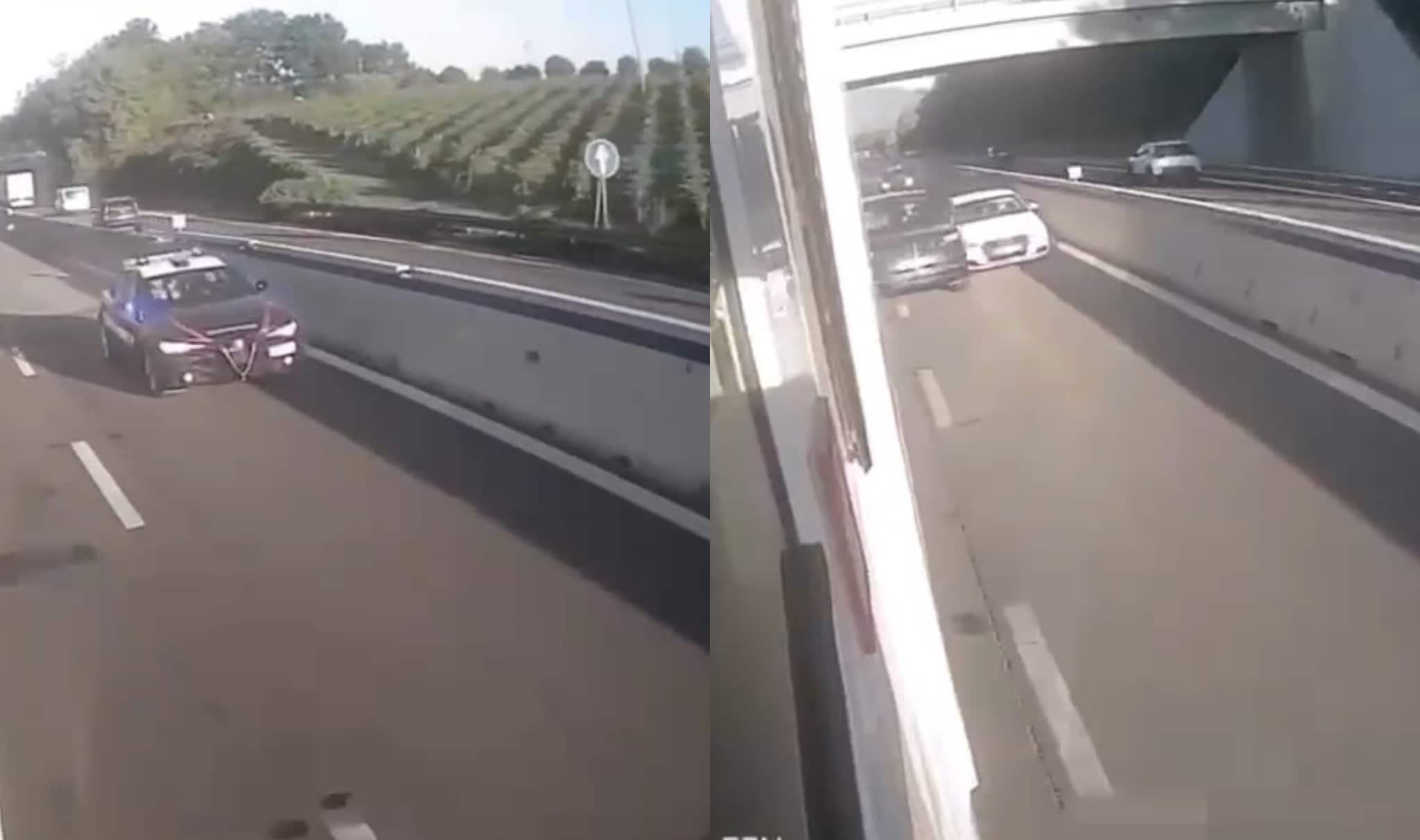Sperona un'auto e aggredisce i Carabinieri: il video della folle fuga di un 15enne a bordo di un SUV rubato