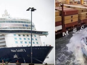 Scontro tra nave da crociera e portacontainer a Bremerhaven