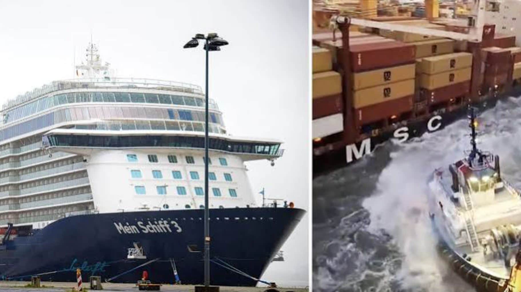 Crociera urta due portacontainer a Bremerhaven, cancellato viaggio alle Canarie: il video dello scontro