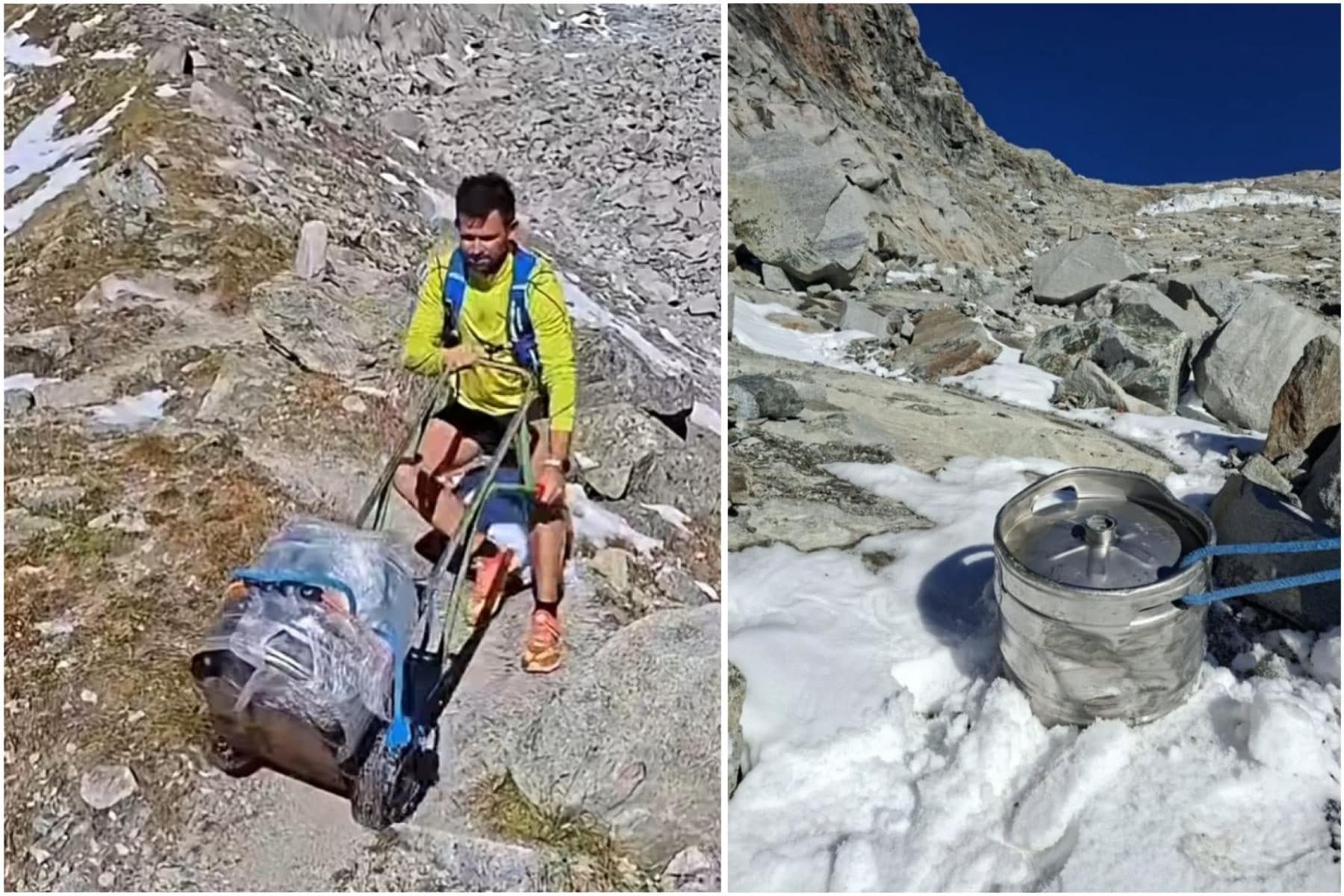 Durante l'escursione trova fusto di birra di 50 anni bloccato nel ghiacciaio, Daniel lo porta a valle: "Era ancora gustosa"