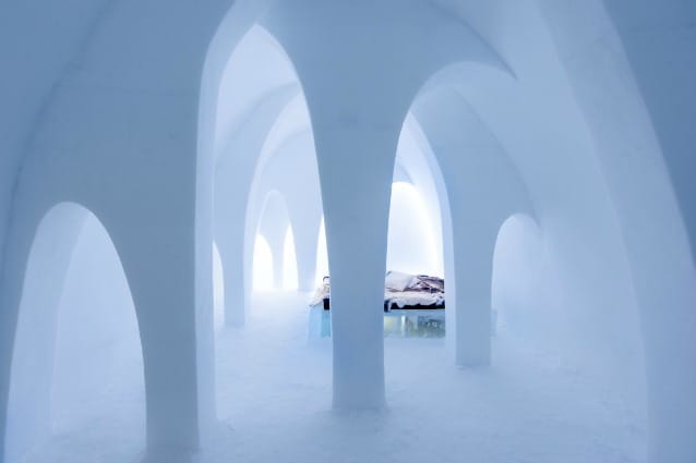 Ice Hotel 2016 – Flying Buttress design by AnnaKatrin Kraus (USDE) Hans Aescht (Gremany)