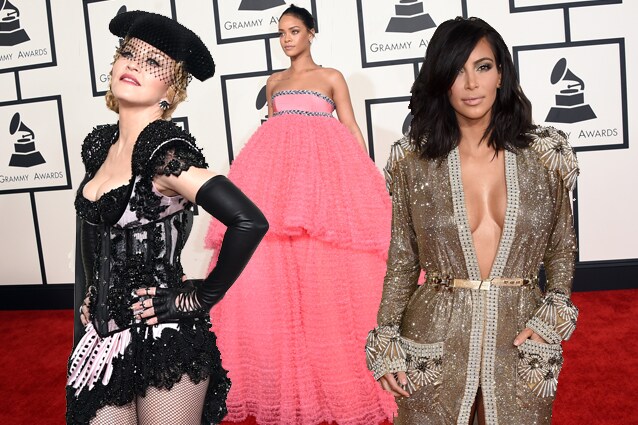 Grammy Awards 2015: Madonna mostra il sedere e Rihanna si veste da “nuvola” (FOTO)