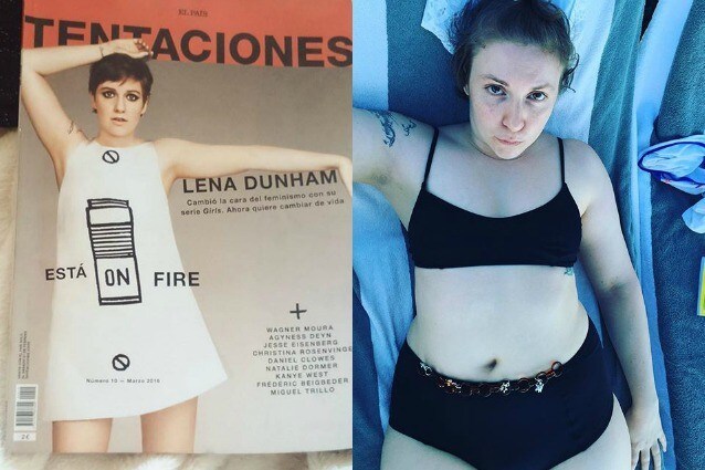 Lena Dunham dice no al fotoritocco e si mostra “al naturale” sui social