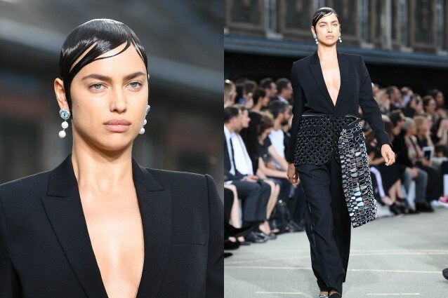 La trasformazione di Irina Shyak in passerella per Givenchy