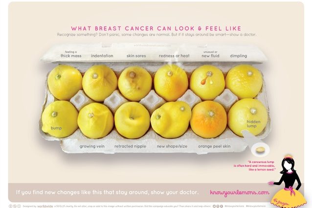 Foto della campagna lanciata da World Wide Breast Cancer