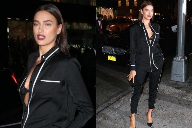 Irina Shayk con il pigiama: a New York fotografata con il “look da notte”