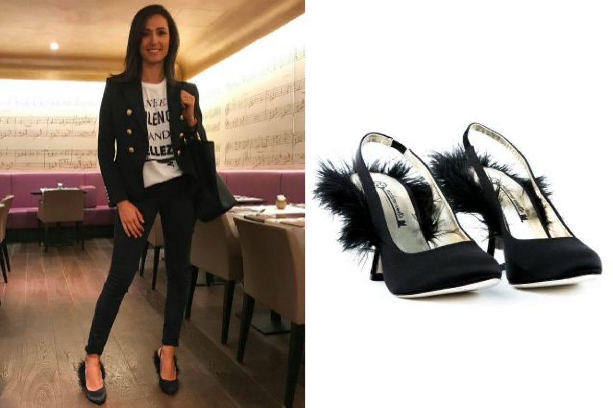 Caterina Balivo con le scarpe pelose il look per la primavera della presentatrice Caterina Balivo con le scarpe pelose il look per la primavera della presentatrice