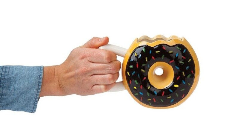 Tazza Mug in Ceramica con Manico a Forma di Ciambella Donut
