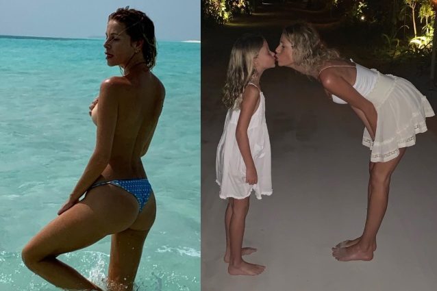 Alessia Marcuzzi, il Capodanno tra topless e look coordinati con la figlia Mia