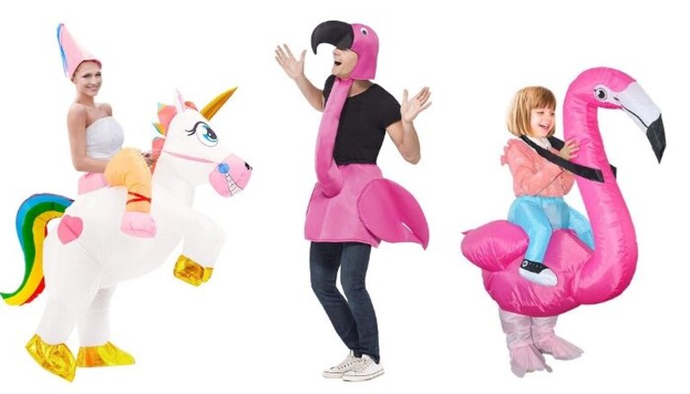 costumi di carnevale unicorno e fenicottero