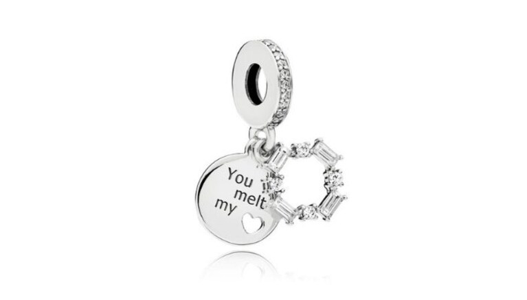 Pandora Charm pendente incisione ghiacciata