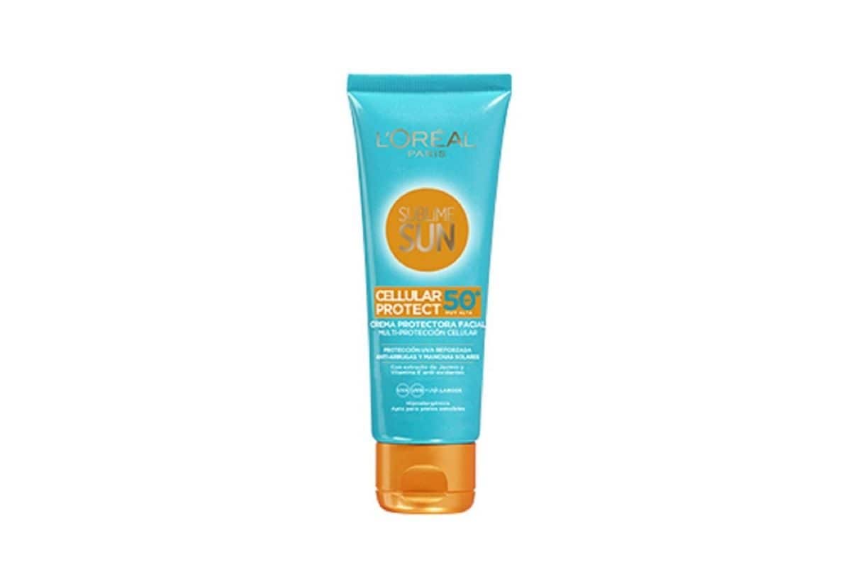 Crema solare viso SPF 50+ L'Oréal Paris Sublime Sun Cellular Protect