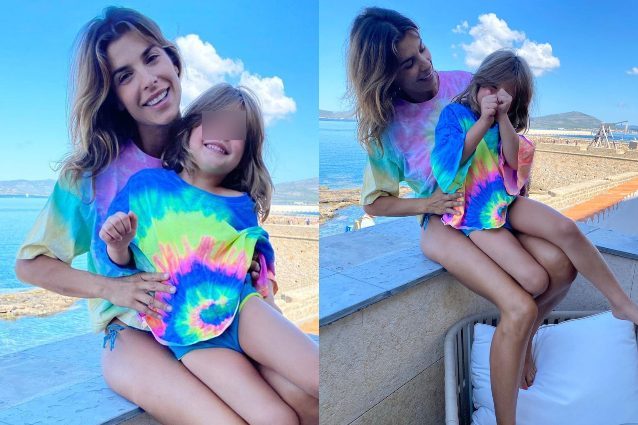 Elisabetta Canalis e Skyler come gemelle: il look mini me versione tie dye è perfetto per l’estate