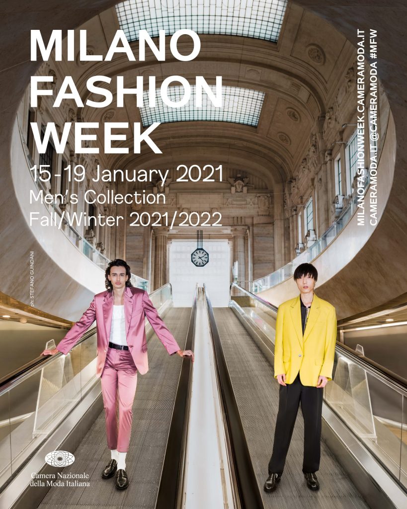 La locandina ufficiale della Milano Fashion Week Uomo 2021