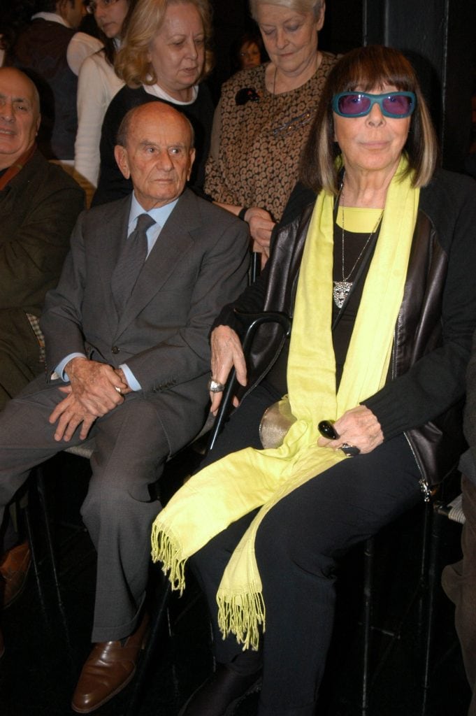 Mariuccia Mandelli nel 2008 con il marito Aldo Pinto