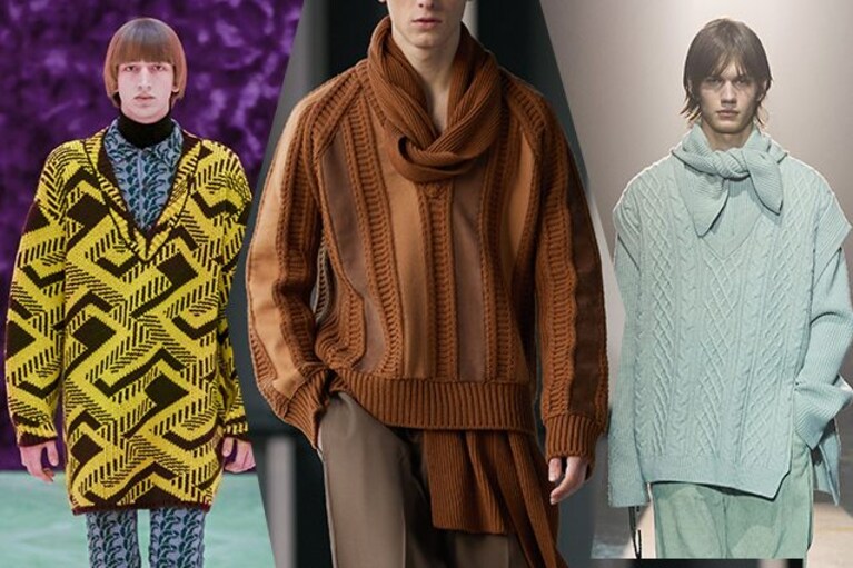 da sinistra Prada, Ermenegildo Zegna, Solid Homme
