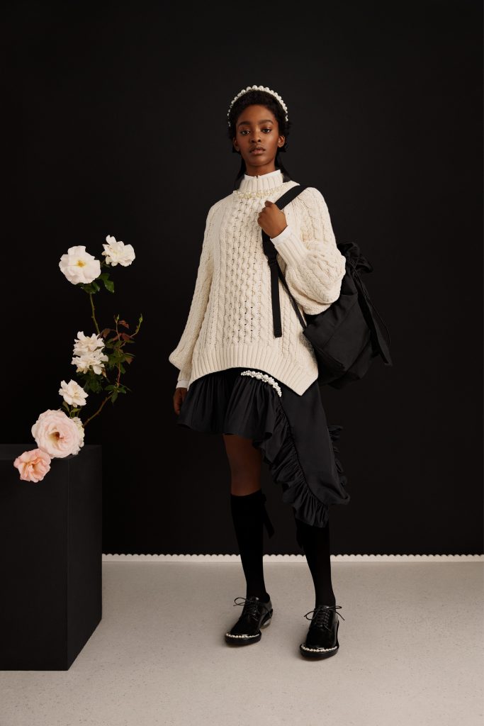 Maglione bianco a trecce Simone Rocha X H&M