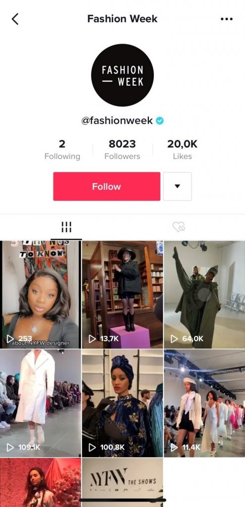 I contenuti legati alla Fashion Week su TikTok