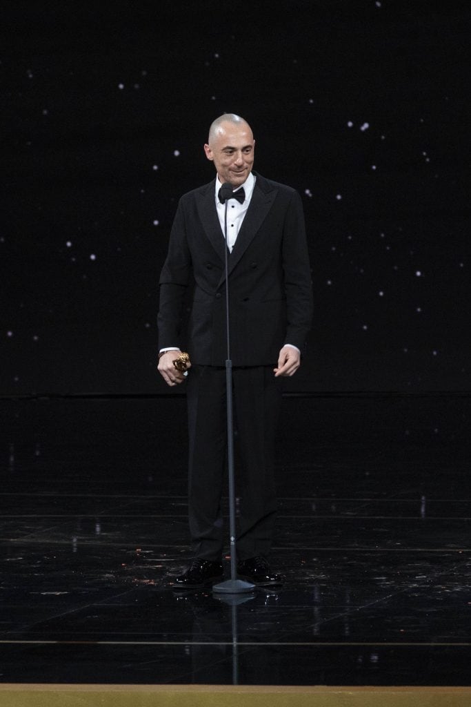 Elio Germano in Giorgio Armani