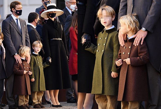 Beatrice Borromeo con i figli a Monaco: i piccoli Casiraghi eleganti e chic con i cappotti coordinati